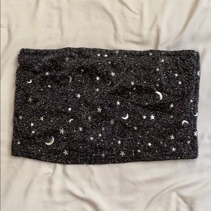 Moon & Star Design Crop Top